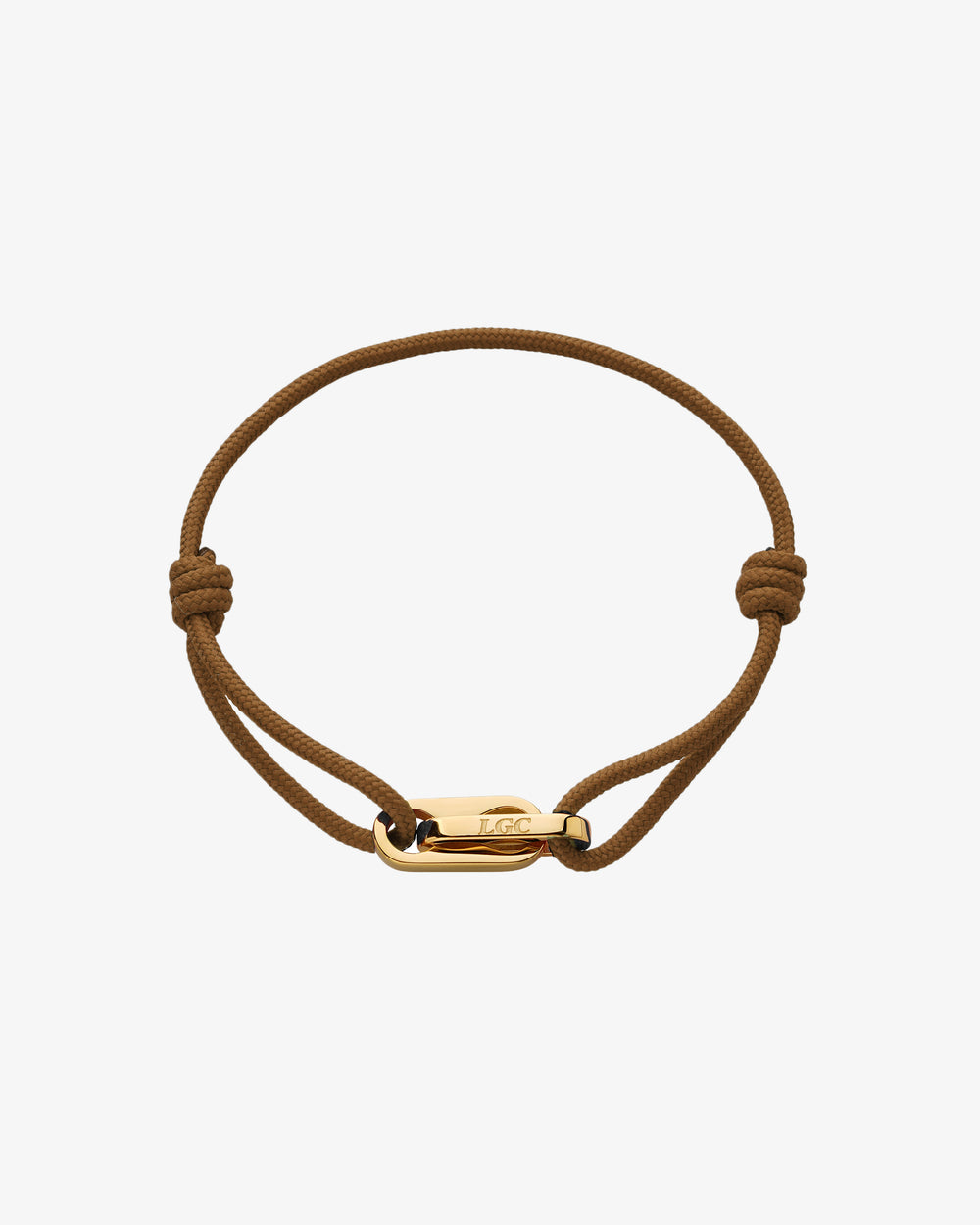 Atlantis Gold Bracelet with brown braided cord and gold clasp